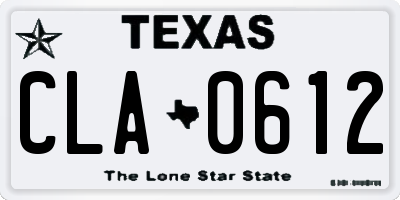 TX license plate CLA0612