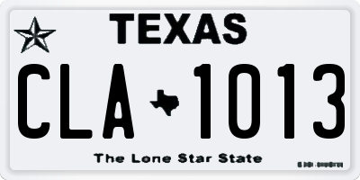 TX license plate CLA1013