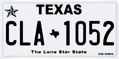 TX license plate CLA1052