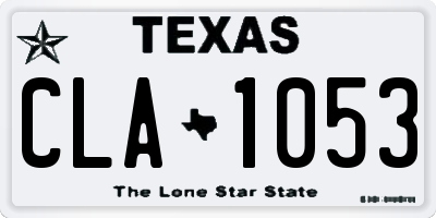 TX license plate CLA1053