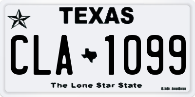 TX license plate CLA1099
