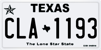 TX license plate CLA1193