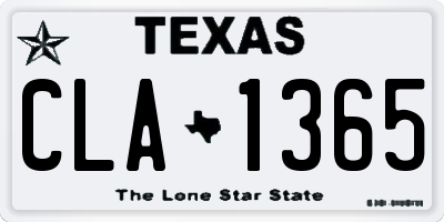 TX license plate CLA1365