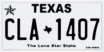 TX license plate CLA1407
