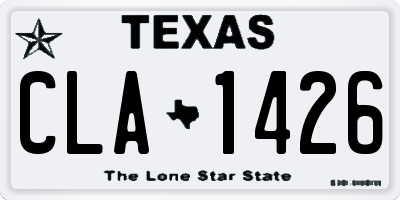 TX license plate CLA1426