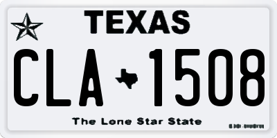 TX license plate CLA1508