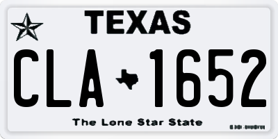 TX license plate CLA1652