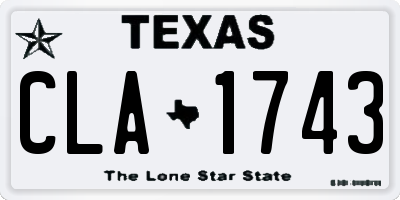 TX license plate CLA1743