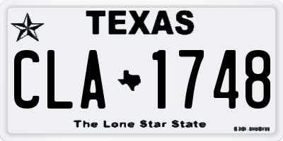 TX license plate CLA1748