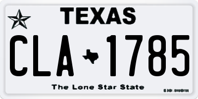 TX license plate CLA1785
