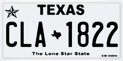 TX license plate CLA1822
