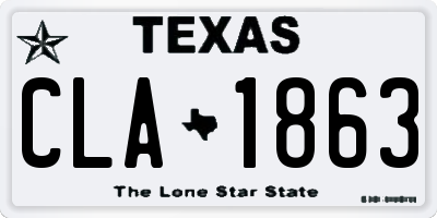 TX license plate CLA1863
