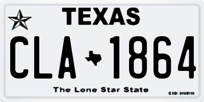 TX license plate CLA1864