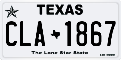 TX license plate CLA1867