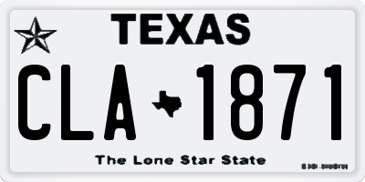 TX license plate CLA1871