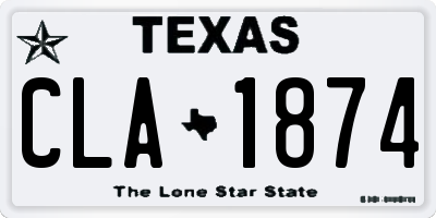 TX license plate CLA1874