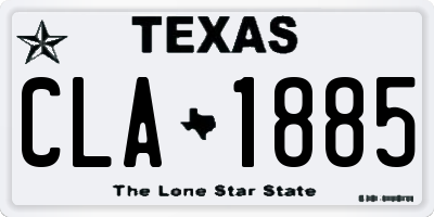 TX license plate CLA1885
