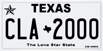 TX license plate CLA2000