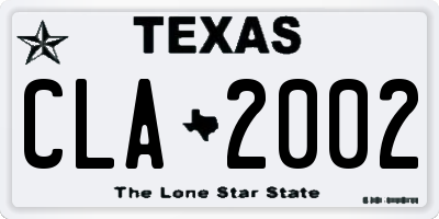 TX license plate CLA2002