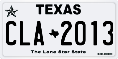 TX license plate CLA2013