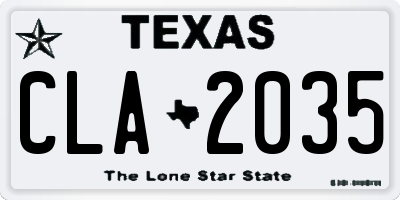 TX license plate CLA2035