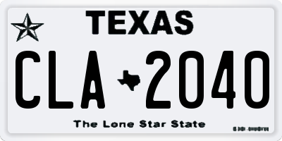 TX license plate CLA2040
