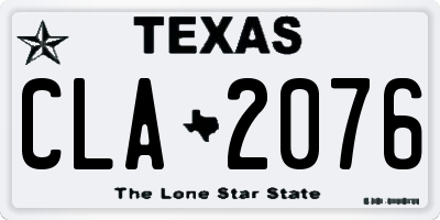TX license plate CLA2076