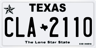 TX license plate CLA2110