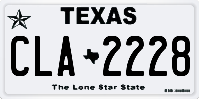 TX license plate CLA2228