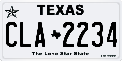 TX license plate CLA2234
