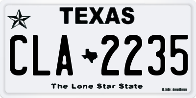 TX license plate CLA2235