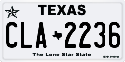 TX license plate CLA2236