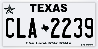 TX license plate CLA2239
