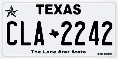 TX license plate CLA2242