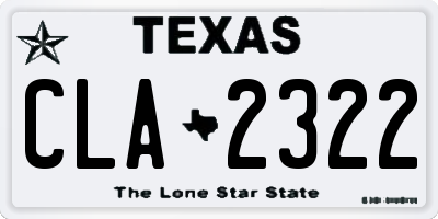 TX license plate CLA2322