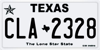 TX license plate CLA2328
