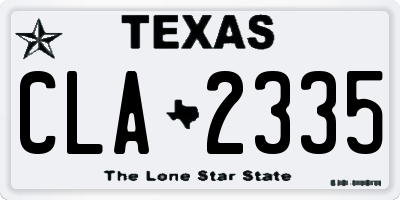 TX license plate CLA2335