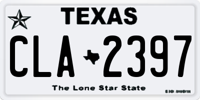 TX license plate CLA2397
