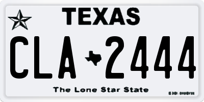 TX license plate CLA2444