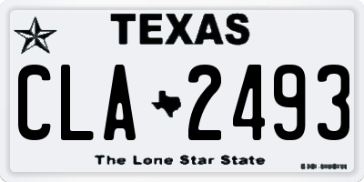 TX license plate CLA2493