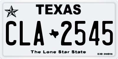 TX license plate CLA2545