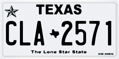 TX license plate CLA2571