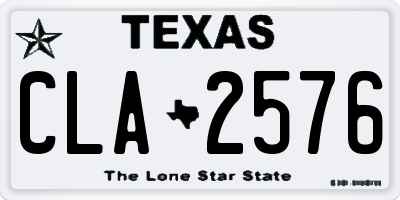 TX license plate CLA2576
