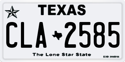 TX license plate CLA2585