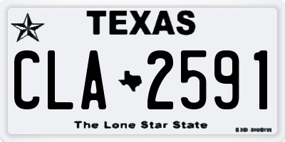 TX license plate CLA2591