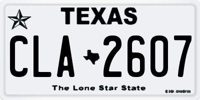 TX license plate CLA2607