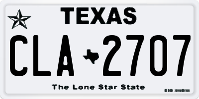 TX license plate CLA2707