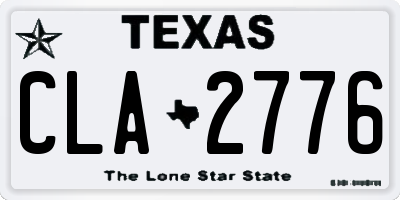 TX license plate CLA2776