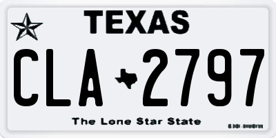 TX license plate CLA2797