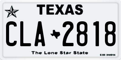 TX license plate CLA2818